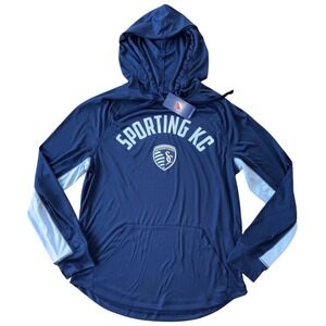 Sporting KC MLS Hoodie Sweatshirt Pullover Activewear Soccer‎ Mens M NWT